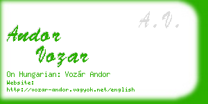 andor vozar business card