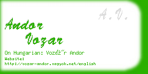 andor vozar business card